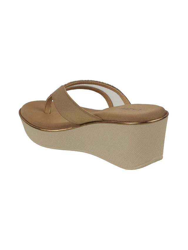 Womens Studded Wedge Flip-Flops