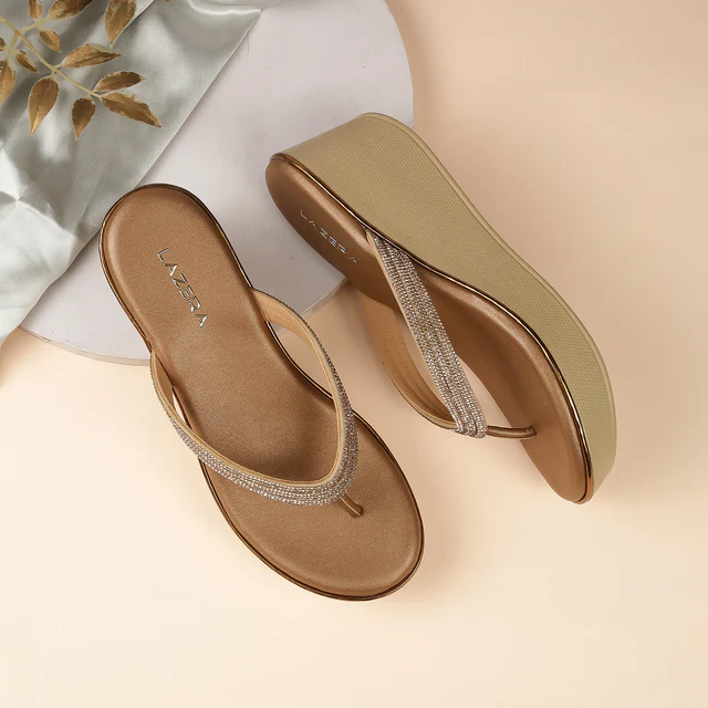 Women’s Embellished Wedge Thong Sandals