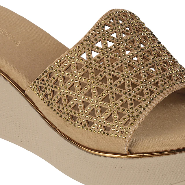 Women’s Embellished Wedge Slide Sandals