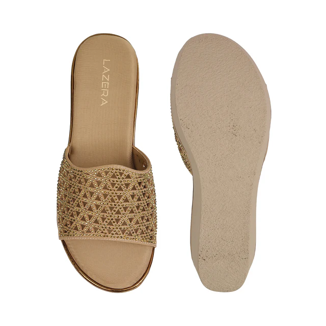 Women’s Embellished Wedge Slide Sandals