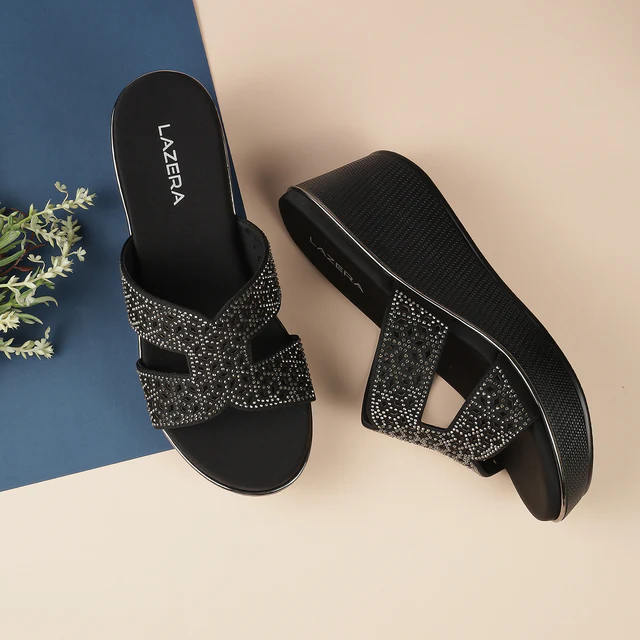 Women’s Embellished Wedge Slip-On Sandal...