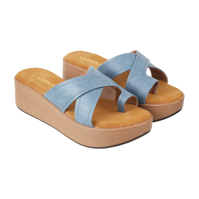 Womens Mid-Heel Platform Slip-on Chappal