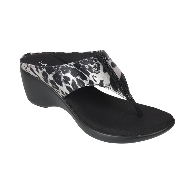 Women’s Animal Print Wedge Thong Sandals