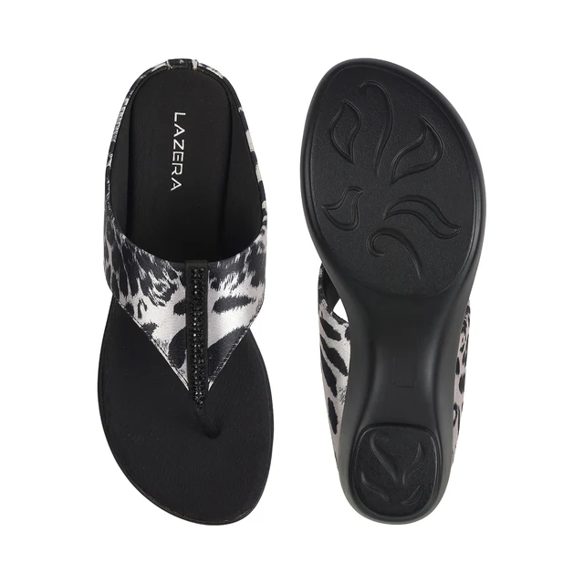 Women’s Animal Print Wedge Thong Sandals