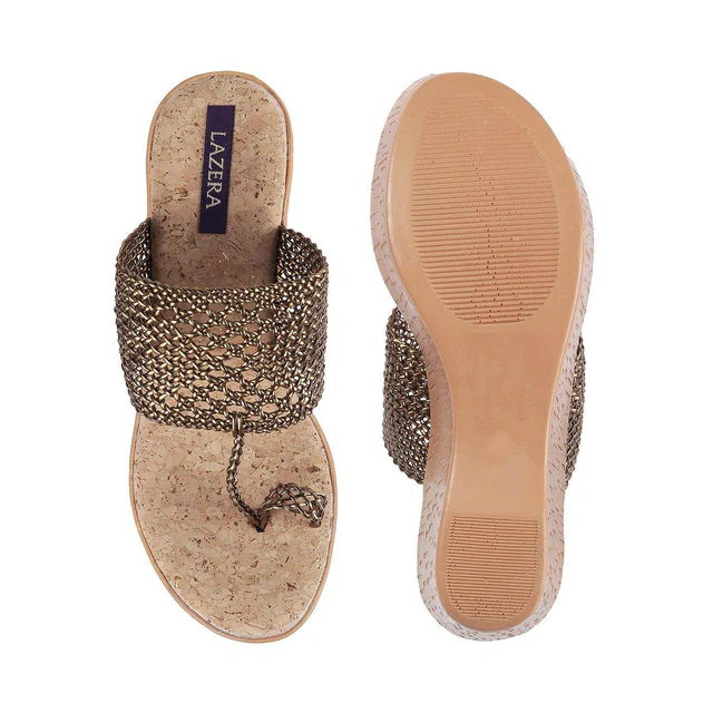Womens Mid-Heel Platform Slip-on Chappal
