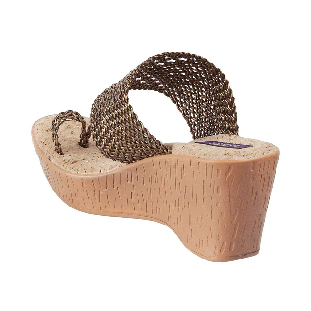 Womens Mid-Heel Platform Slip-on Chappal