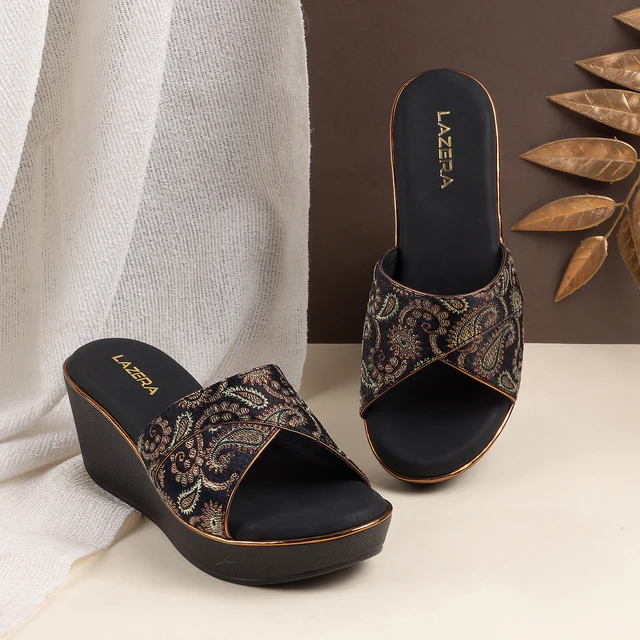 Women's Ethnic Brocade Wedge Sandals