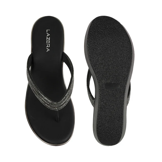 Women’s Embellished Wedge Thong Sandals