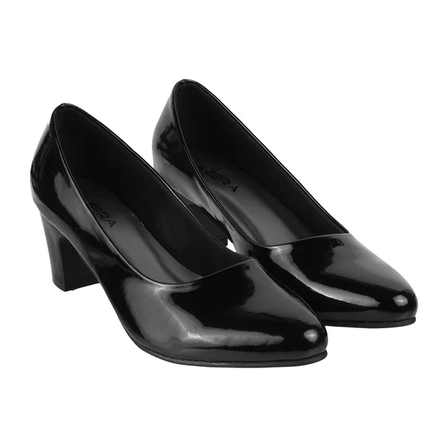 Women's Patent Leather Block Heel Pumps