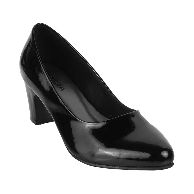 Women's Patent Leather Block Heel Pumps