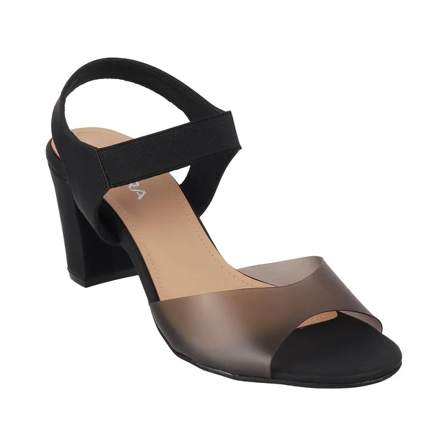 Womens Two-Tone Block Heel Sandals