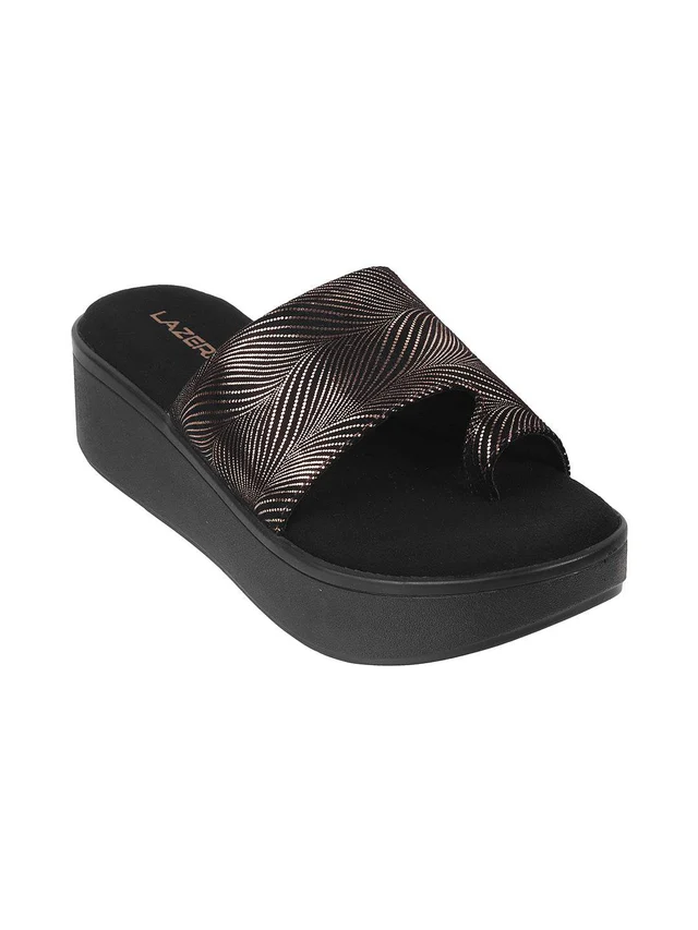 Womens Mid-Heel Platform Slip-on Chappal