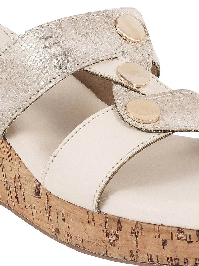 Womens Mid-Heel Platform Slip-on Chappal