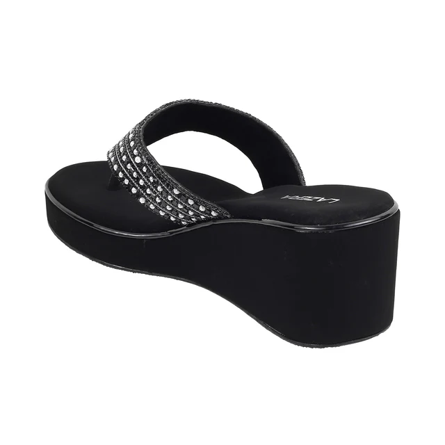 Womens Sparkle Wedge Slip-ons