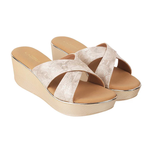 Womens LuxeWeave Cross Strap Wedges