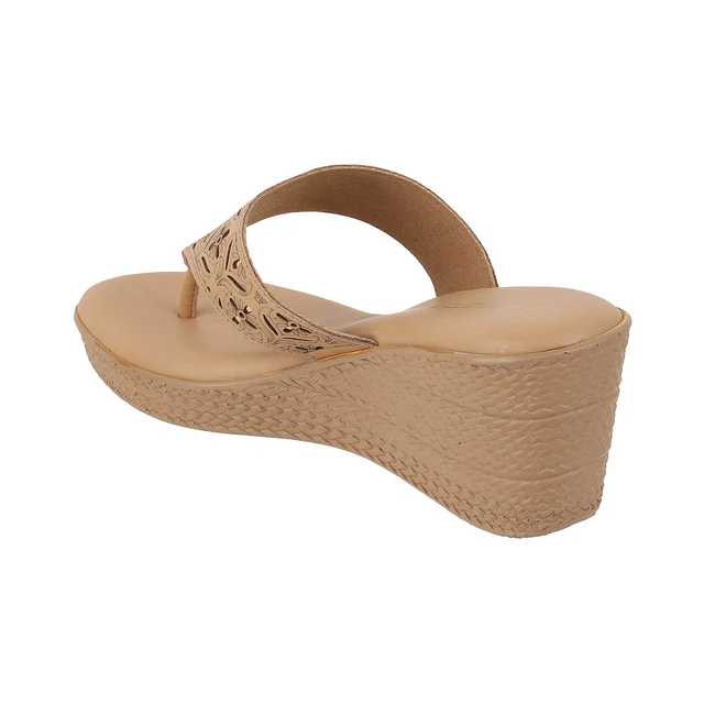 Womens Mid-Heel Platform Slip-on Chappal