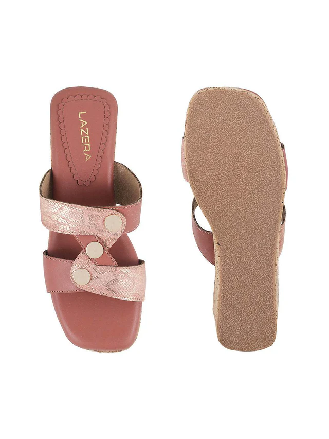 Womens Mid-Heel Platform Slip-on Chappal