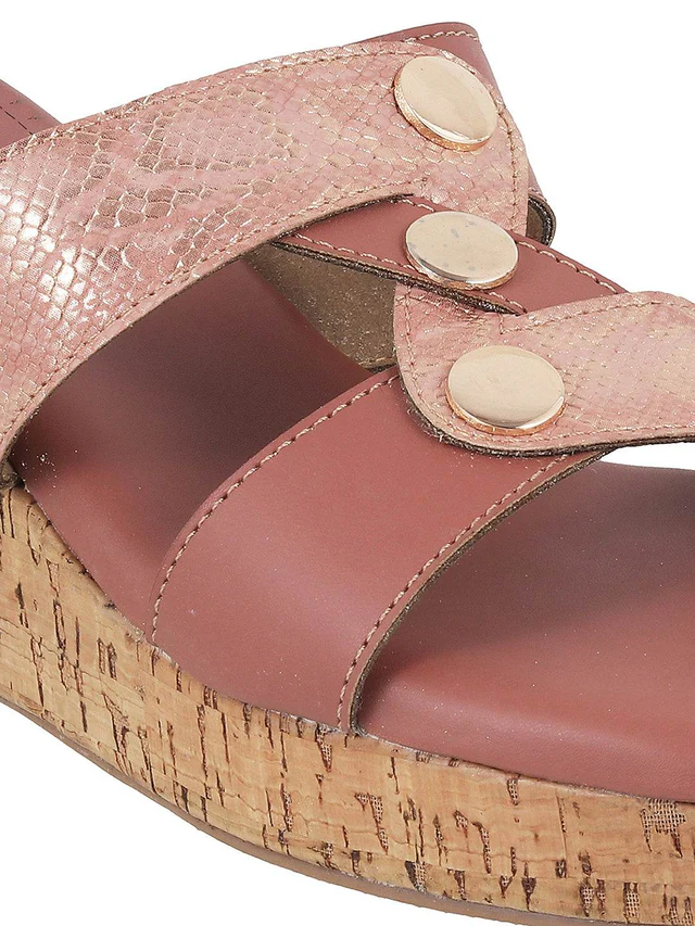 Womens Mid-Heel Platform Slip-on Chappal