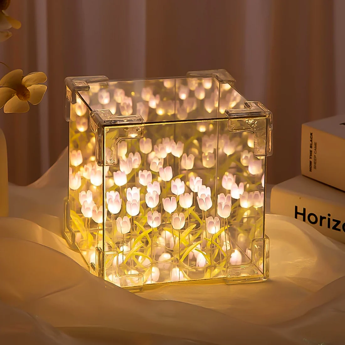 Cube Tulip LED Decorative Night Lamp Mul...