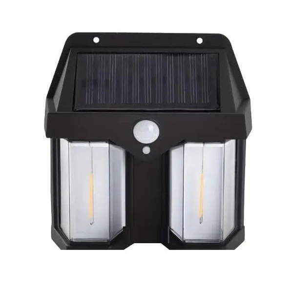 Outdoor Solar Waterproof Wall Lamp Garden Double Light Design