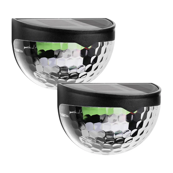 Solar Powered Wall Mount Fence Light Honeycomb Shade Set of 2