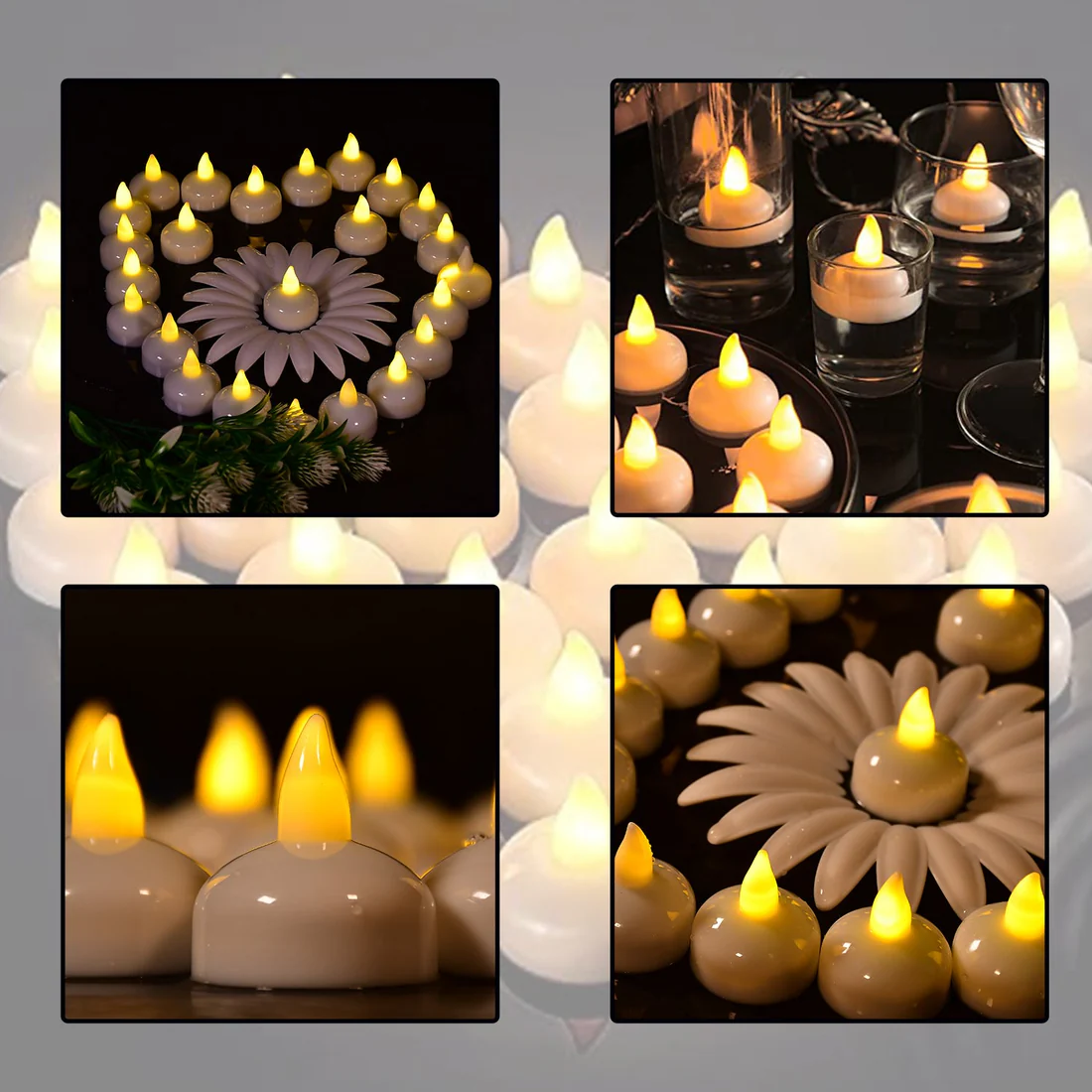 Flameless Floating LED Candles Decorativ...
