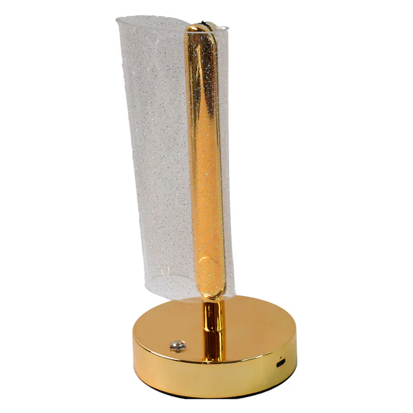 Crystal Table Lamp Sparkle Design with Golden Base LED Light