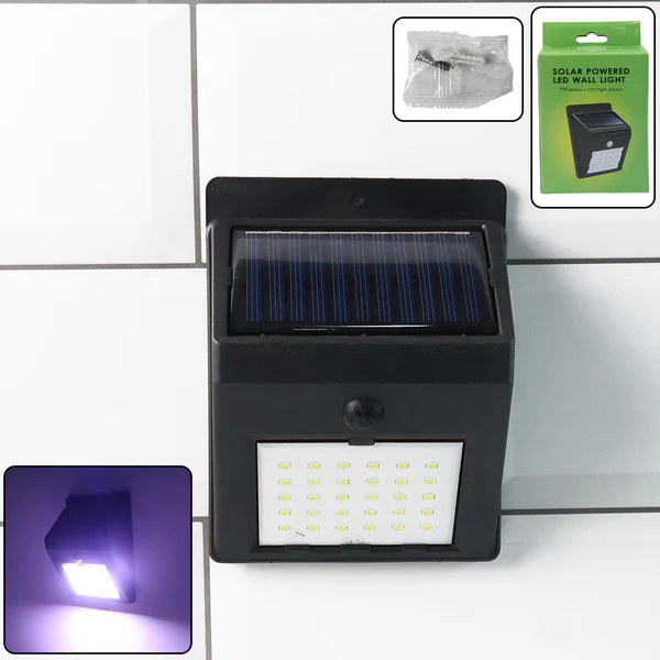Solar Powered LED Wall Light for Outdoor...