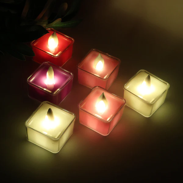 LED Flameless Decorative Tealight Candles Set of 6 Pieces