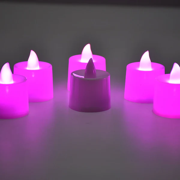 Pink Flameless LED Tealight Candles Deco...