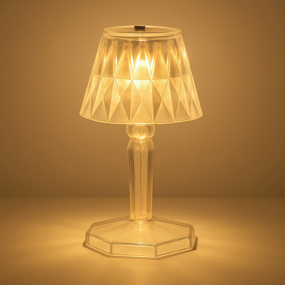 2 in 1 Transparent Mini Crystal LED Table Lamp with Reflection