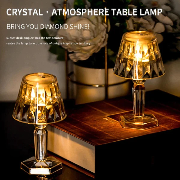 2 in 1 Transparent Mini Crystal LED Table Lamp with Reflection