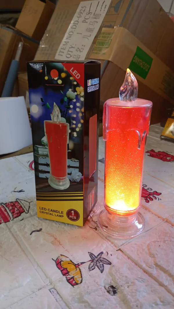 Red LED Flameless Pillar Candles with Realistic Flicker Effect