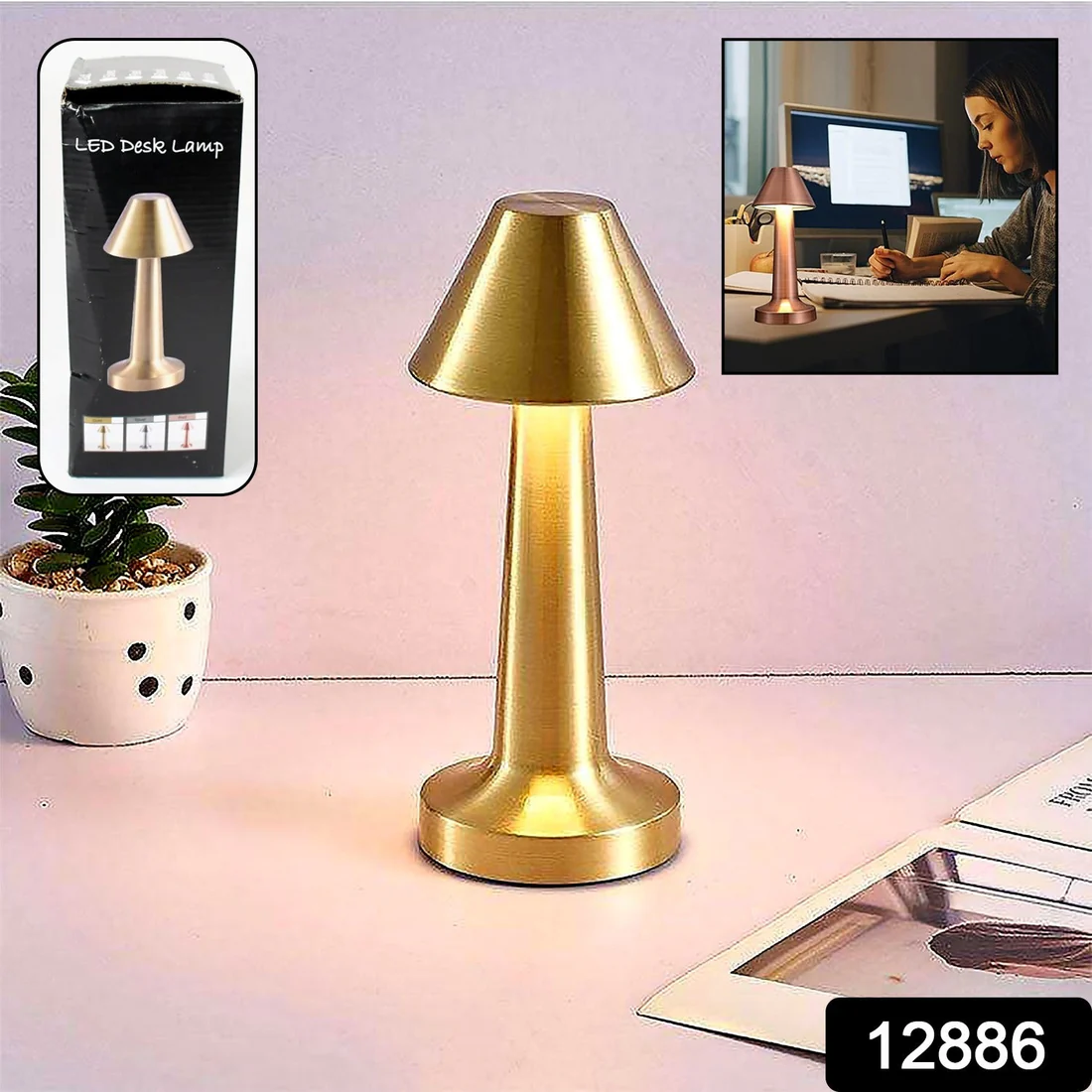 Touch Control Portable LED Desk Lamp with USB Rechargeable Design
