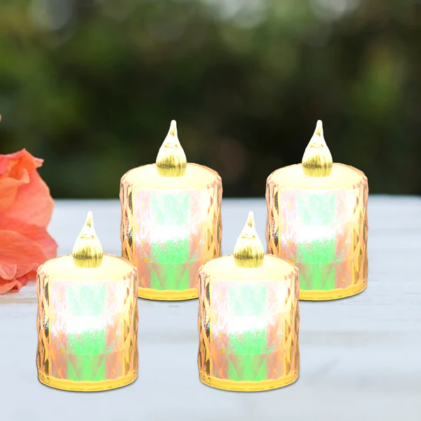 Flameless Smokeless LED Tea Light Candles Decorative Pack of 4