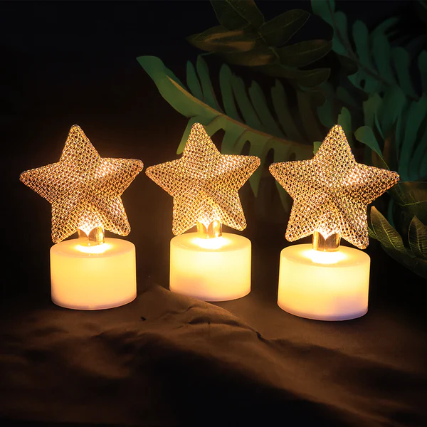 Decorative LED Star Candles for Home Decor Set of 12