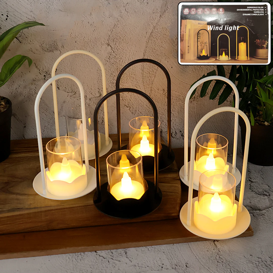 Wind Light Style Flameless LED Candles D...