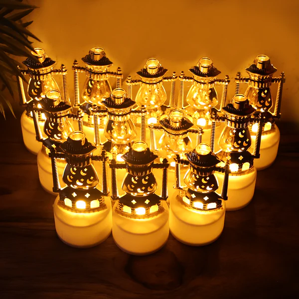 Decorative Vintage Lantern Style Flameless LED Candles Pack of 12
