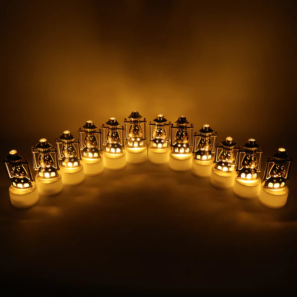 Decorative Vintage Lantern Style Flameless LED Candles Pack of 12
