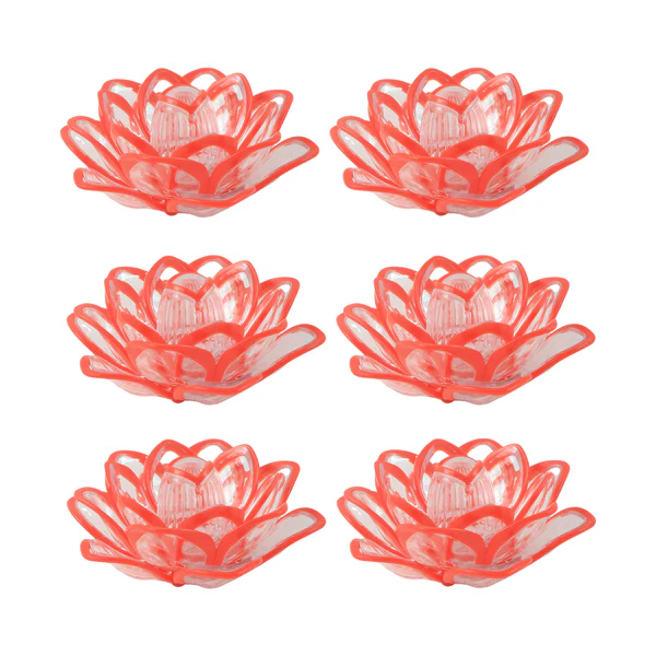 Lotus Shape LED Flameless Decorative Candles Set of 6