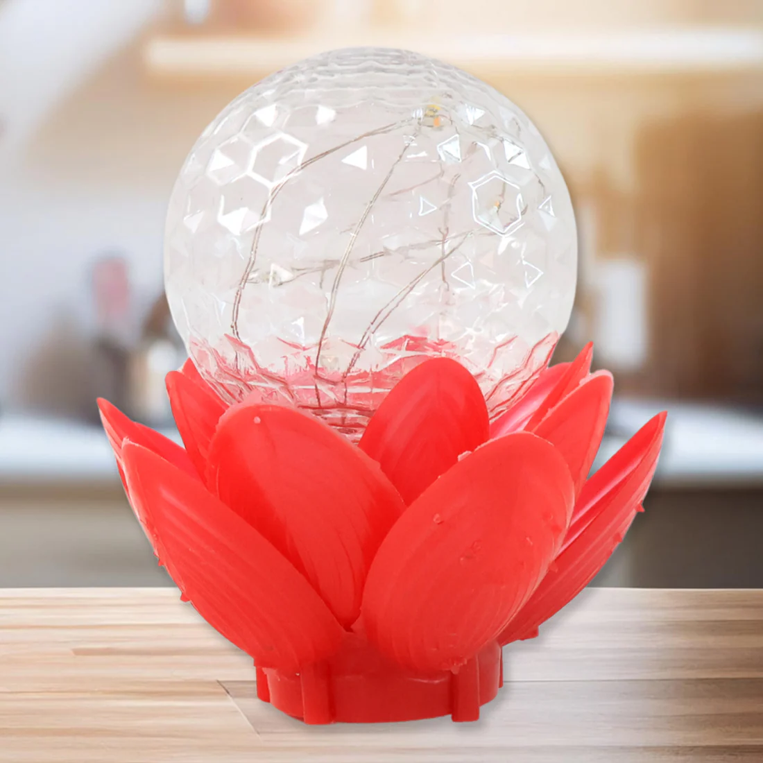 Crystal Ball Lotus LED Decorative Light for Home Decor