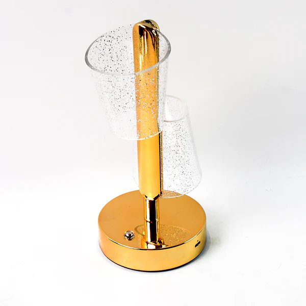 Modern Luxury Crystal LED Double Shade Table Lamp (1 Pc)