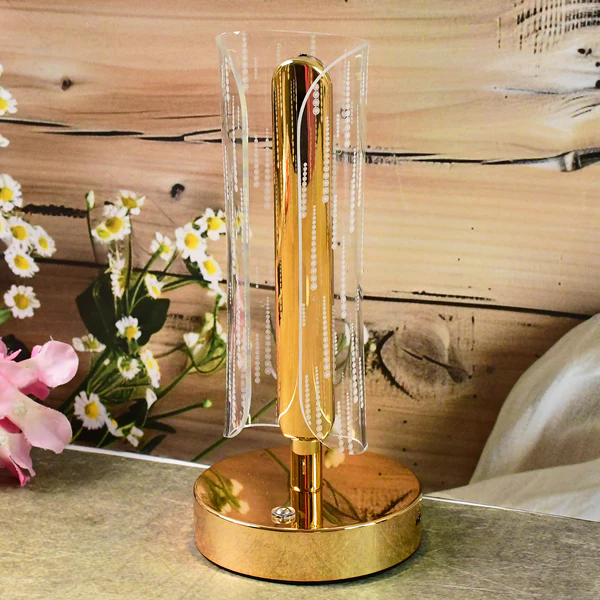 Luxury Tall Cylinder Crystal LED Table Lamp Decorative