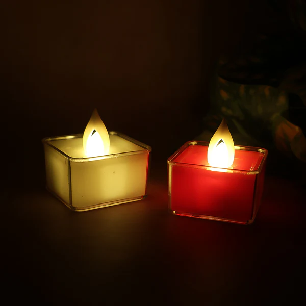 LED Flameless Decorative Tealight Candles Set of 9