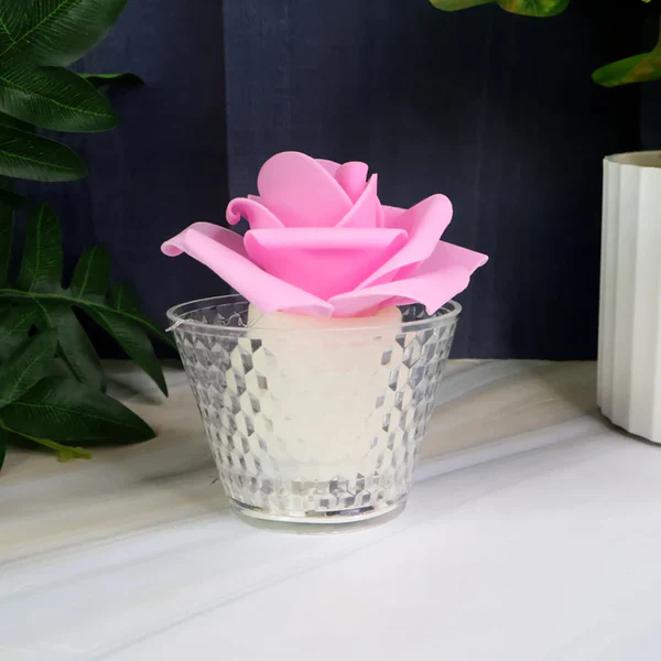 LED Rose Flower Flameless Tealight Candles Set of 6
