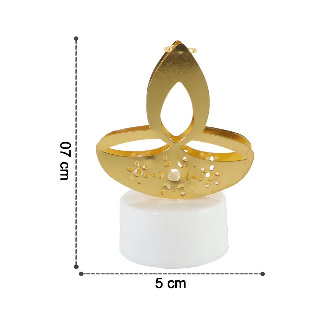 Golden Diya Shape LED Tealight Candles Set of 6