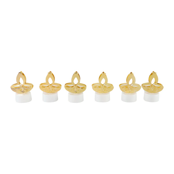 Golden Diya Shape LED Tealight Candles Set of 6