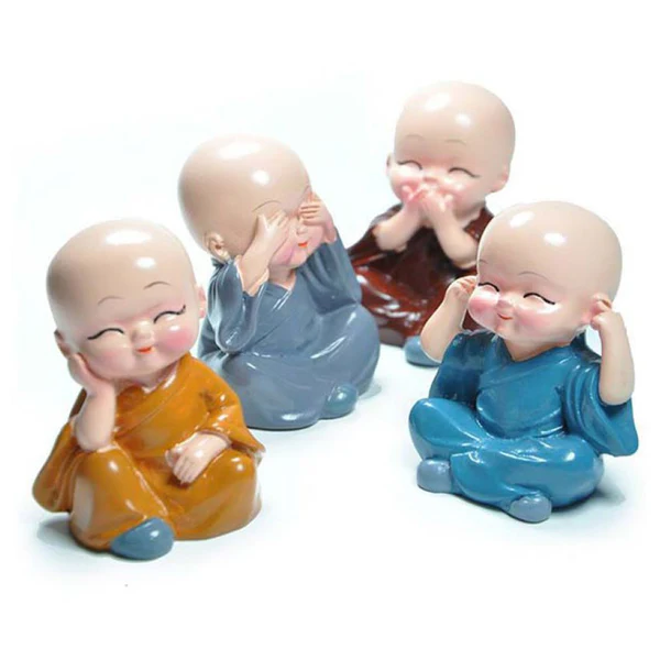 Baby Buddha Statue Set Decorative Showpiece for Home Office