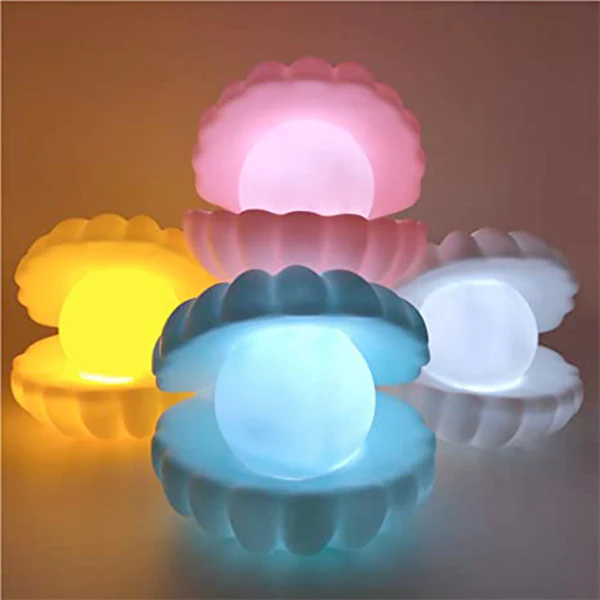 Pearl Shell Night Lamp Decorative Desk Light for Bedroom