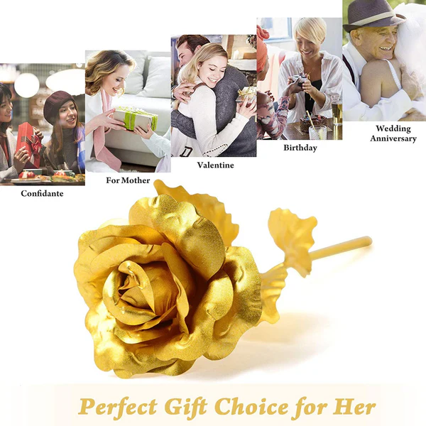 Golden Rose Decorative Flower Set for Home Office Cafe Decor